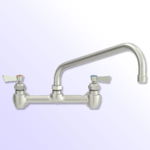 Fisher adjustable width wall mount faucet with swing spout