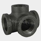 Black iron side outlet tee