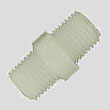 White nylon hex nipple laboratory grade fitting