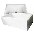Fireclay single bowl farmer sink by Nantucket - Hyannis tapered apron