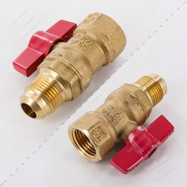 Kitz flared straight gas shutoff valve