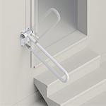 Angled stairway rail system by HealthCraft