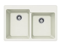 Houzer Quartztone offset 60/40 topmount double bowl sink