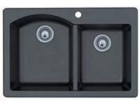 Double bowl contemporary top mount kitchen sink