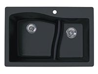 Hi/low double bowl top mount kitchen sink