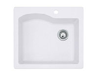Contemporary single bowl top mount kitchen sink