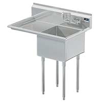Griffin coved corner commercial sink w/ left drainboard