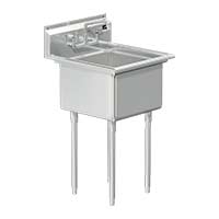 Griffin stainless steel coved corner commercial kitchen sink with no drainboards