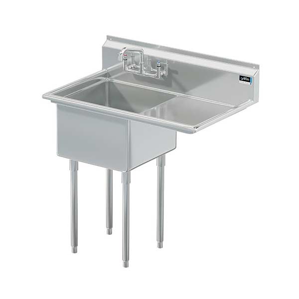 Griffin coved corner commercial sink w/ right drainboard