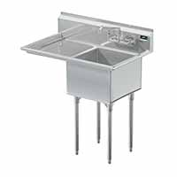 Griffin coved corner commercial sink w/ left drainboard