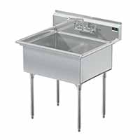 Griffin stainless steel coved corner commercial kitchen sink with no drainboards