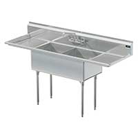 Griffin coved corner commercial sinks w/ left & right drainboards