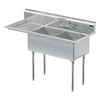 Griffin coved corner commercial sink w/ left drainboard