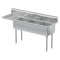Griffin coved corner commercial sink with left drainboard