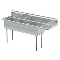 Griffin coved corner commercial sink with right drainboard