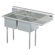 Griffin coved corner commercial sink w/ right drainboard