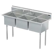 Griffin coved corner commercial sink without drainboards
