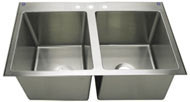 Griffin double bowl coved corner NSF approved sink