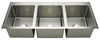 Griffin triple bowl coved corner kitchen sink