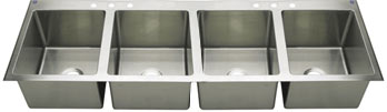 Griffin triple bowl coved corner kitchen sink