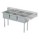 Griffin coved corner restaurant sinks - 3 bowl