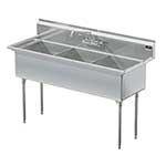 Griffin coved corner restaurant sinks - 3 bowl