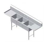 Stainless steel triple bowl sink