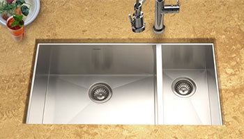 Houzer Contempo series CTO-3370 70/30 double bowl zero radius sink