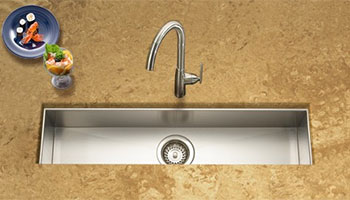 Houzer Contempo series CTB-3285 long straight zero radius trough-style bar/prep sink