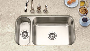 Houzer Elite series EHD-3118 offset double bowl undermount kitchen sink