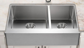 Houzer Epicure series END-3360SR 60/40 double bowl apron front sink