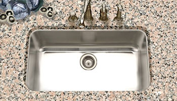 Houzer Eston series PNL-3600 large single bowl undermount kitchen sink