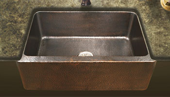 Houzer Hammerwerks series HW-COP11 single bowl apron front sink