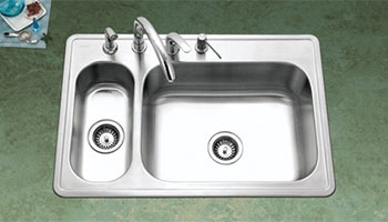 Houzer Legend series LHD-3322 double bowl drop-in sink