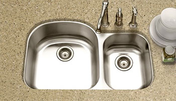 Houzer Medallion Designer series MC-3210 offset double bowl undermount kitchen sink