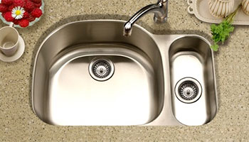 Houzer Medallion Designer series MG-3209 offset double bowl undermount kitchen sink