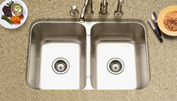Houzer Medallion Gourmet series MGD-3120 equal double bowl undermount kitchen sink