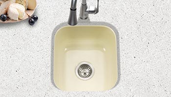 Houzer Porcela series PCB-1750 undermount bar/prep sink in Biscuit porcelain enamel