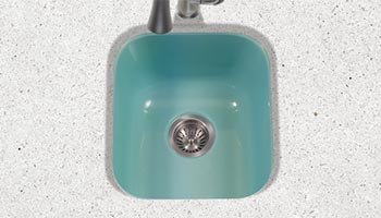 Houzer Porcela series PCB-1750 undermount bar/prep sink in Mint Green porcelain enamel