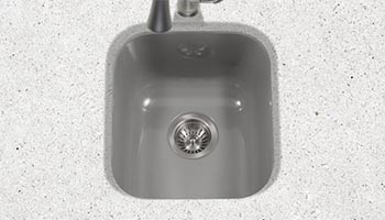 Houzer Porcela series PCB-1750 undermount bar/prep sink in Slate Gray porcelain enamel