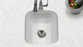 Houzer Porcela series PCB-1750 undermount bar/prep sink in White porcelain enamel
