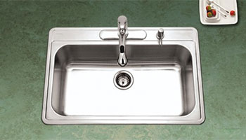 Houzer Premiere series PGS-3122 single bowl drop-in sink