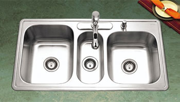 Houzer Premiere series triple bowl drop-in sink