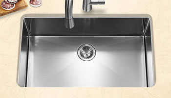 Houzer Savoir series CNG-3200 large single bowl small radius sink