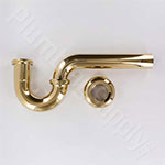 Polished brass p-trap drain