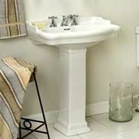 Porcelain pedestal lavatory sink
