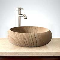 Natural stone lavatory sink