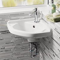 Wallhung lavatory sink with towel bar
