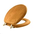 Wood veneer toilet seats