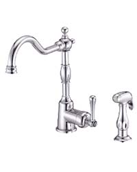 Opulence kitchen single handle faucet with side spray